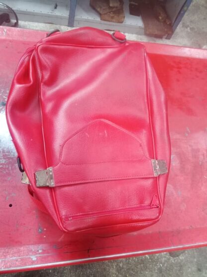 sacoche de réservoir BAGSTER double cuir rouge universelle moto – Image 4