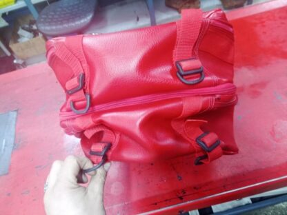 sacoche de réservoir BAGSTER double cuir rouge universelle moto – Image 3